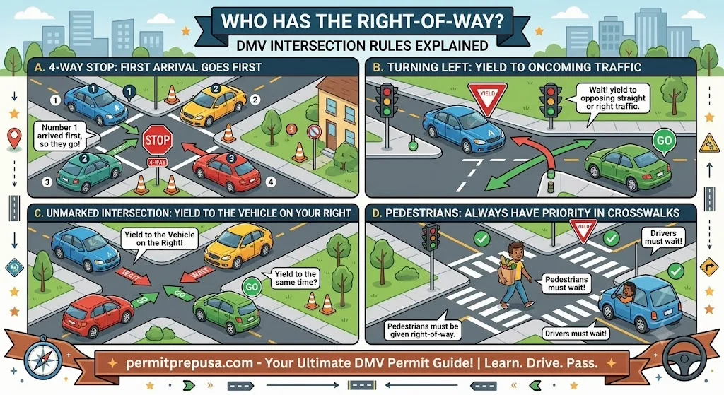 Who Has the Right-of-Way? DMV Intersection Rules Explained