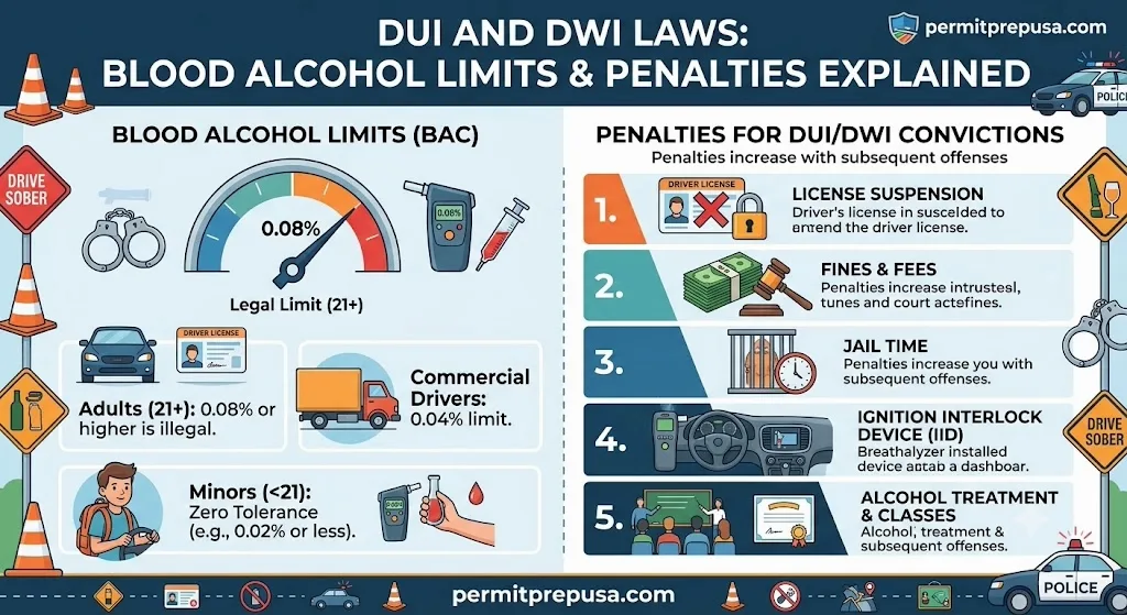 DUI and DWI Laws: Blood Alcohol Limits & Penalties Explained