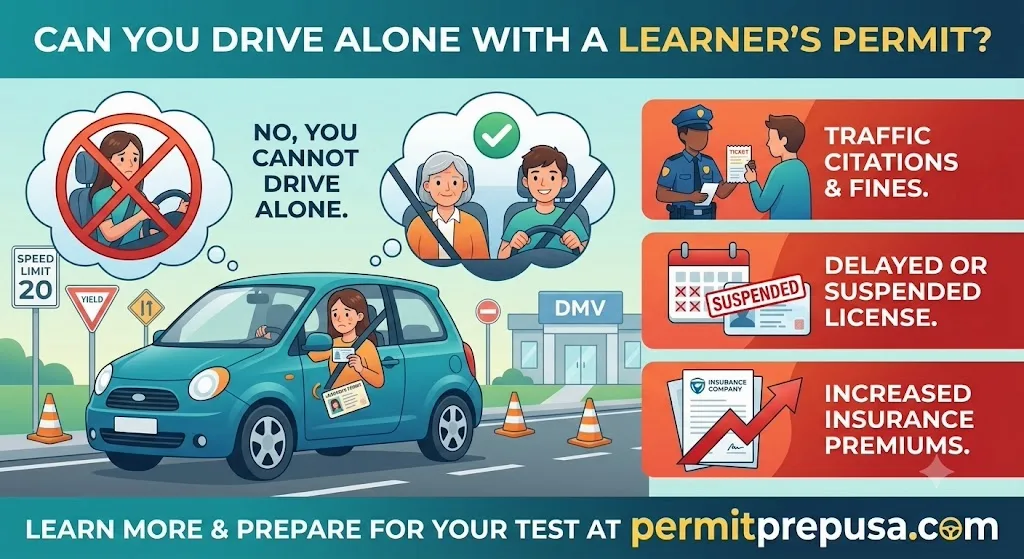 Can You Drive Alone With a Learner's Permit? Legal Consequences